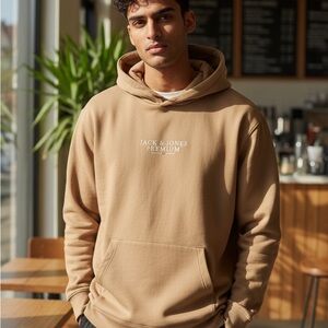 Jack & Jones Tan Logo Hoodie Sweatshirt NWOT